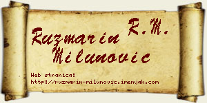 Ruzmarin Milunović vizit kartica